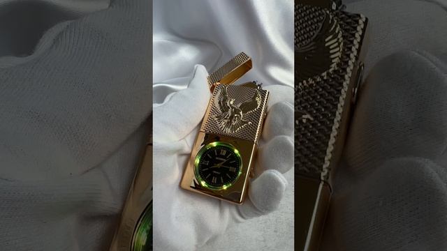 Электроимпульсная зажигалка "Орел" с часами