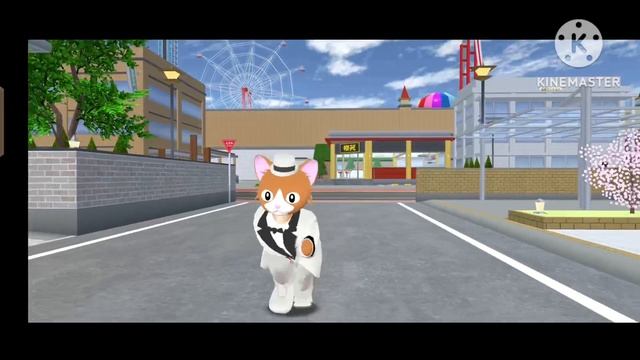 кот робот-дворецкий в Sakura school simulator часть 1