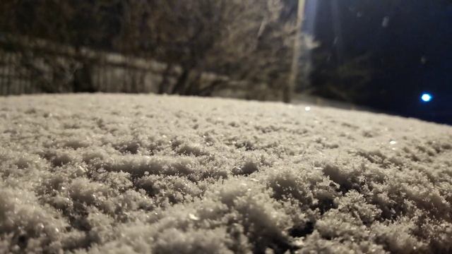 Снег крупным планом, ночь
