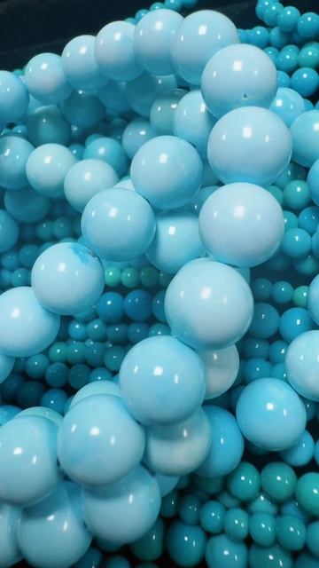 250528-6 Natural Turquoise Bead Strand: Moving Starry Blue
