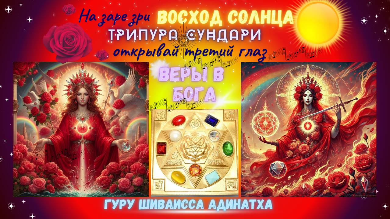 На заре зри восход Солнца Трипура Сундари и открывай третий глаз веры в Бога