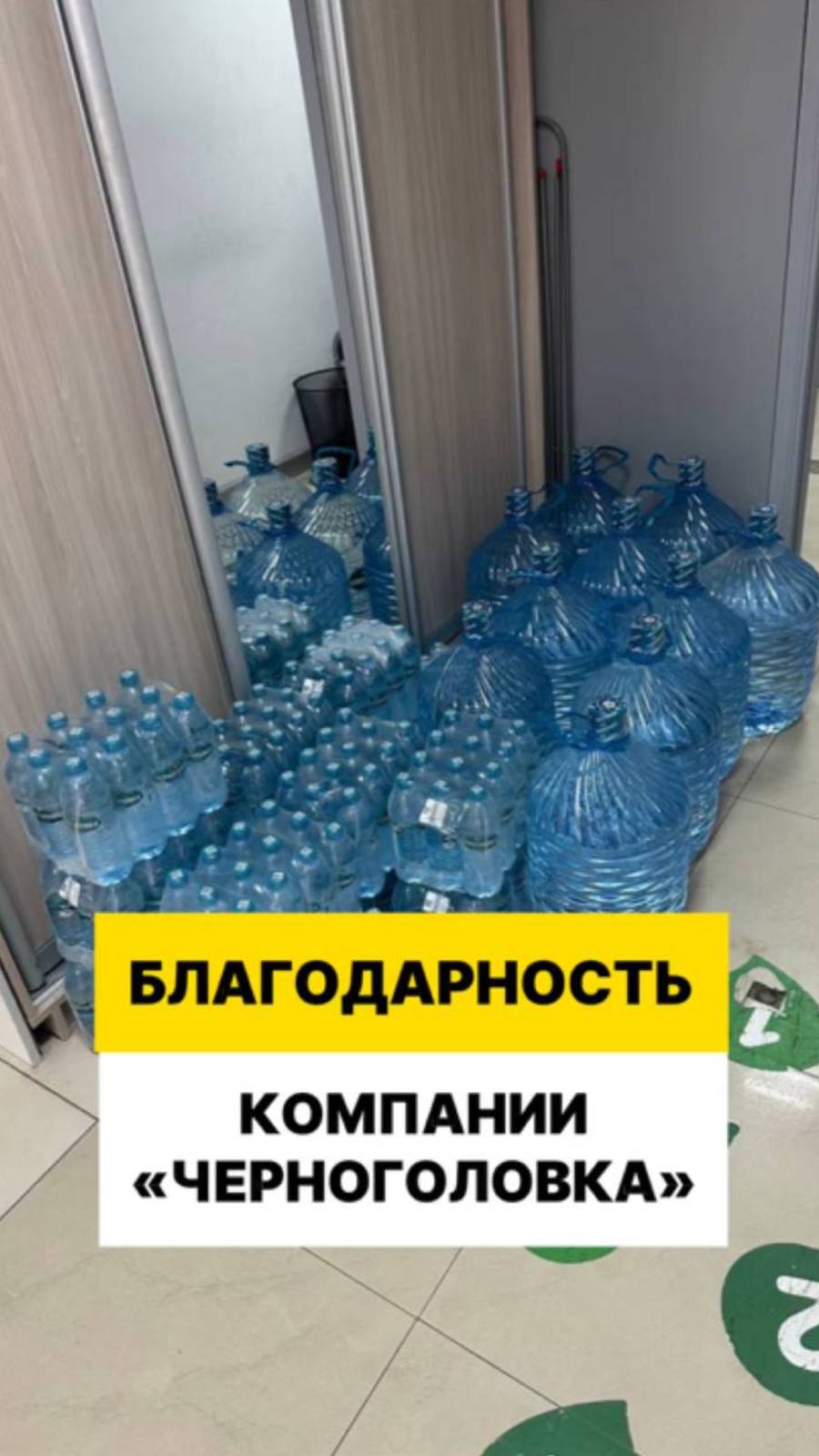 Искренняя благодарность компании "Черноголовка" за щедрое предоставление воды нашим подопечным!