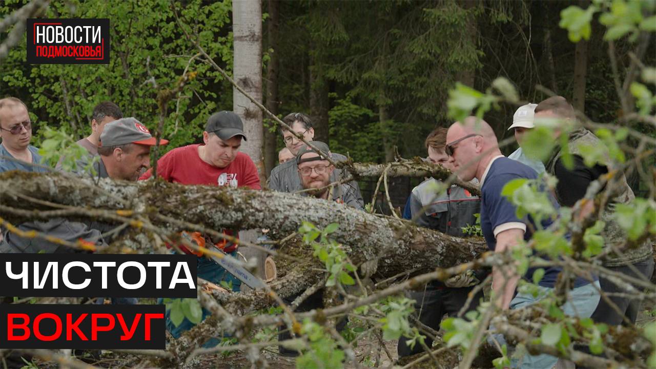 Субботник провели на Аллее славы в Истре