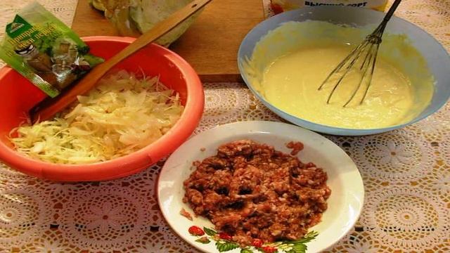Капустный пирог на кефире в духовке