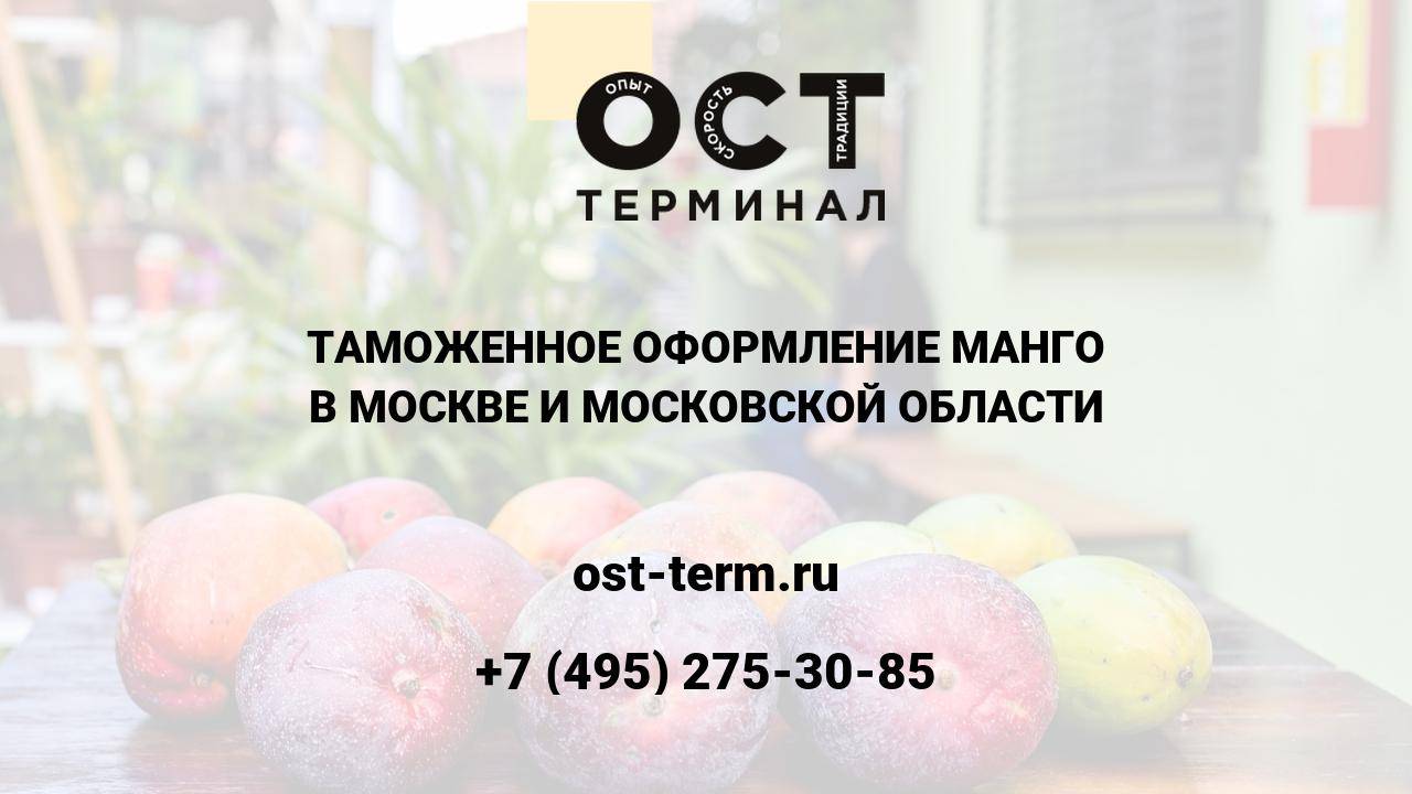 Таможенное оформление манго