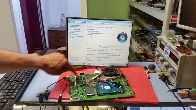 Матплата Fujitsu Siemens Amilo Li3710 DA0EF7MB6D1 заказ 19038 - контрольный запуск.