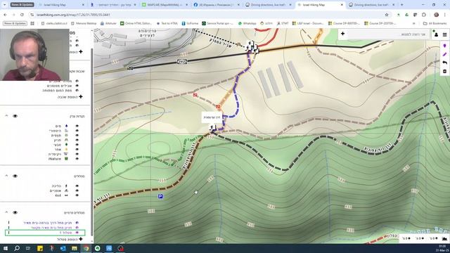 Построение маршрутов в Israel Hiking Map