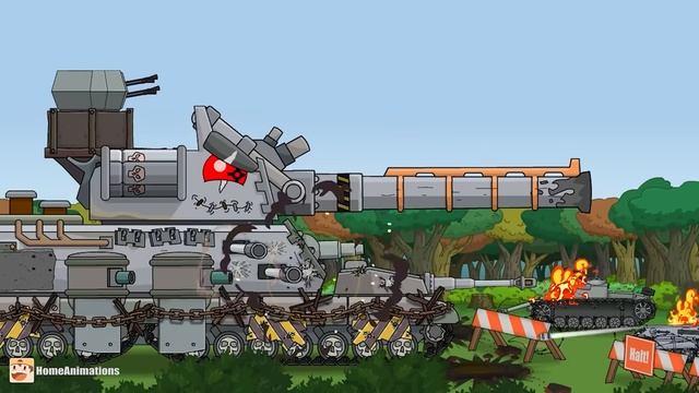 HomeAnimations – Мультики про танки  Прорыв сухопутного крейсера ＂Landkreuzer p1500＂ к Москве - Муль