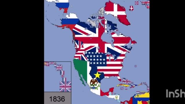 как менялась карта северной Америки с флагом