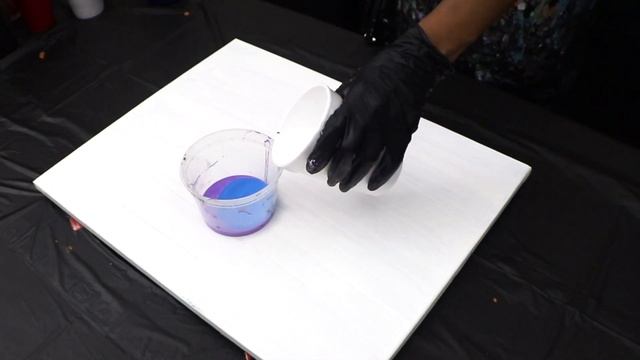 Large Canvas Galaxy Acrylic Pour With Bonus Dirty Flip Pour!