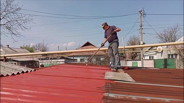 Утром цветы.В обед покраска крыши.Вечером уход за помидорами