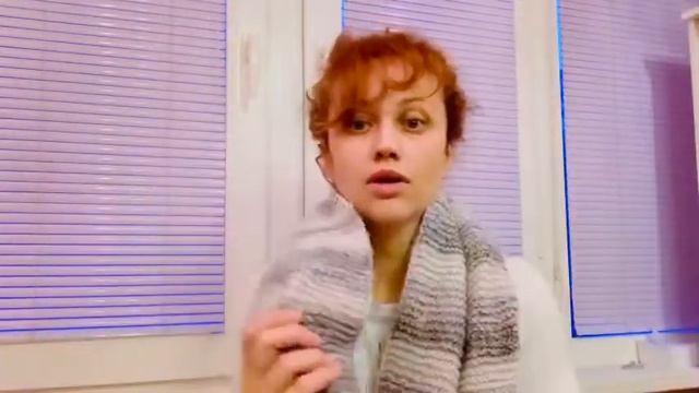 Объемный шарф спицами
