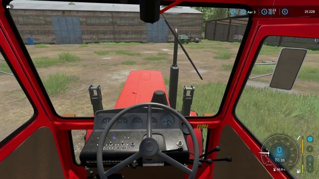 FS 22: Начинаем уборочную на комбайне  "КОЛОС" Два трактора МТЗ возят зерно.