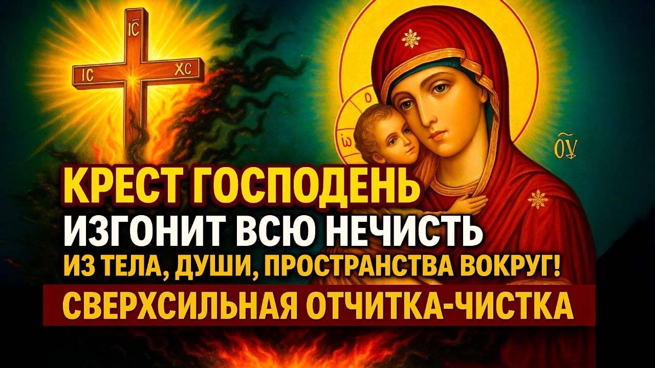 ☦️КРЕСТ ГОСПОДЕНЬ ИЗГОНИТ ВСЮ НЕЧИСТЬ ИЗ ТЕЛА ДУШИ ПРОСТРАНСТВА ВОКРУГ! СВЕРХСИЛЬНАЯ ОТЧИТКА ЧИСТКА✨
