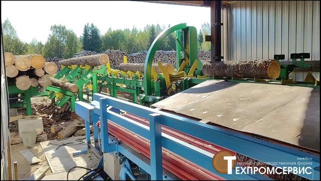 Линия подачи и раскряжевки бревен