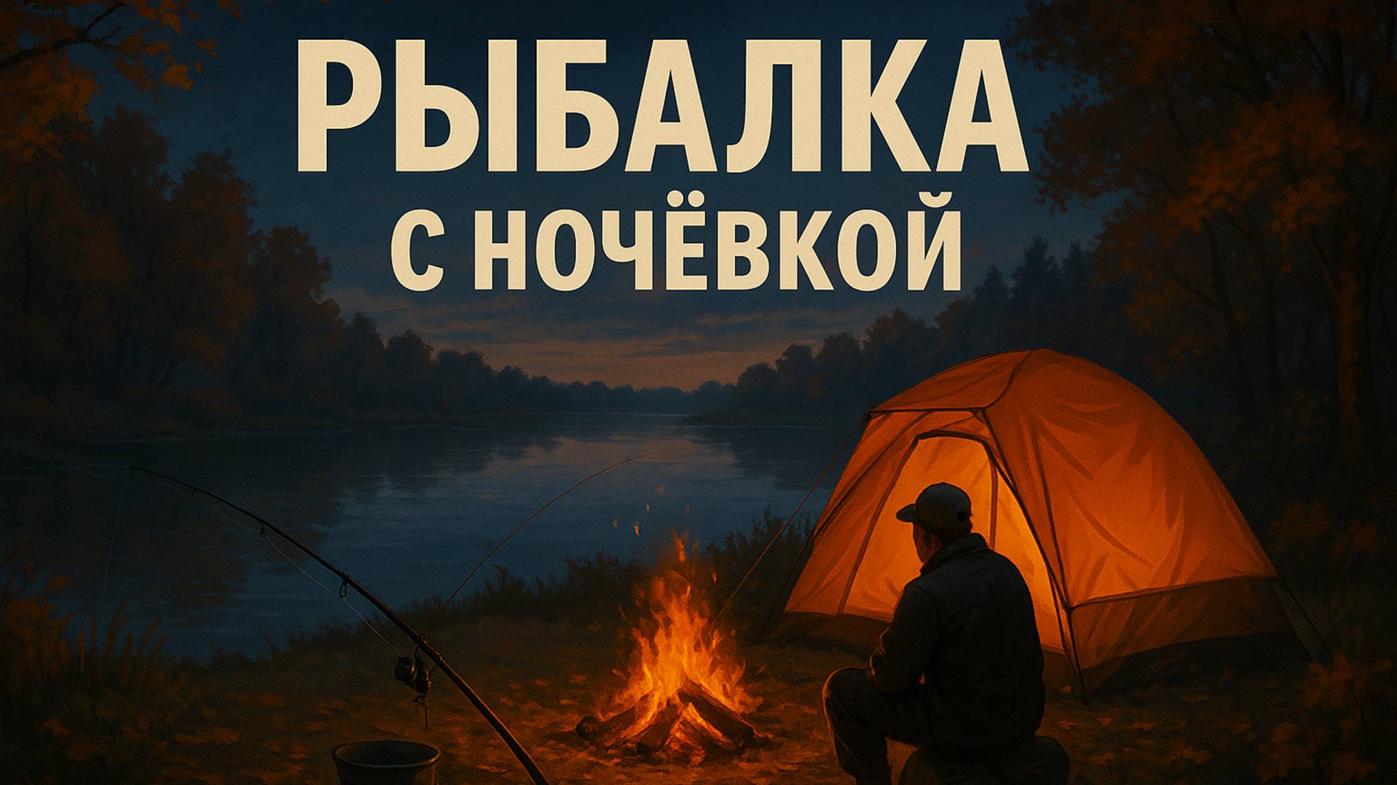 Рыбалка с ночевкой осенью на донки. Речка Обь, костер, палатка и ночной трофей.