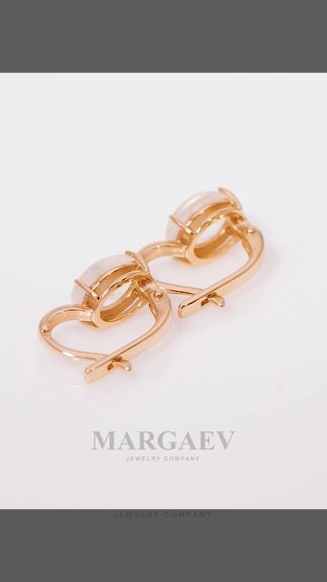 Серебряные серьги с овальными натуральными лунными камнями Д312064-LN