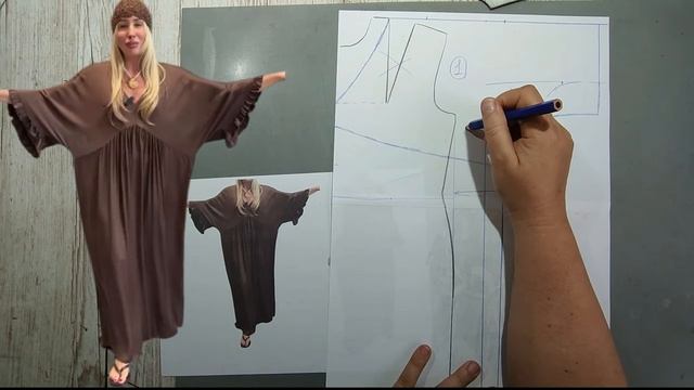 Моделирование. Турецкий стиль. Платье для любого размера. Выкройка № 1714.