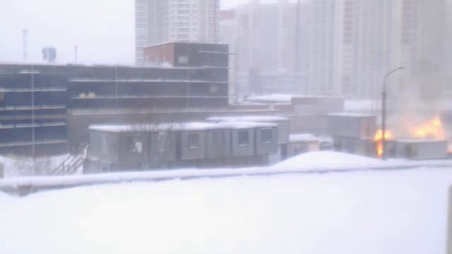Пожар на стройке в г.Химки проспект Мельникова