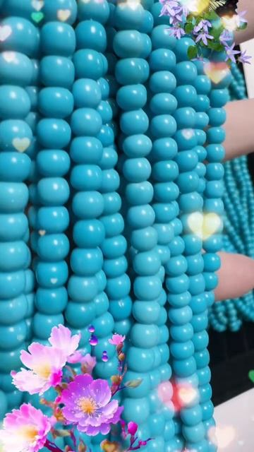 250528-2 Sleeping Beauty Turquoise Bead Strand: Flowing Deep-Sea Blues Around the Neck