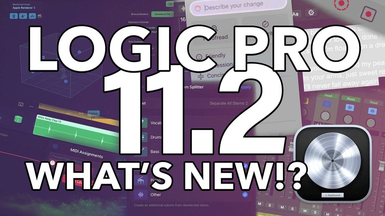 Logic Pro 11.2: Whats New!? | ChatGPT, Flashback, Stem Splitter, Long Faders, Track Search and more!