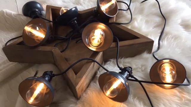 Гирлянда РЕТРО-ФОНАРИКИ, 10 тёплых белых LED-ламп, 4.5+5 м, коннектор, черный провод, 490118