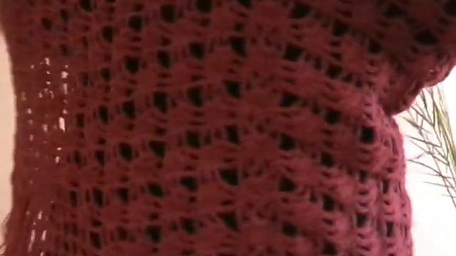 Вязание Шаль бордовая жучки Вязание крючком