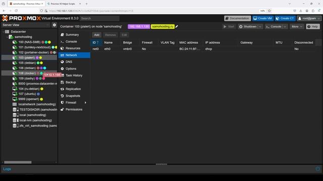 Proxmox Helper-Scripts: IP теги для LXC Контейнеров