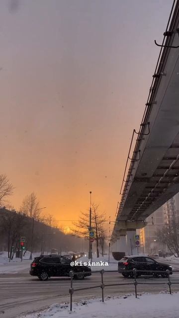 #sunset #moscow #snow #вднх #beautiful #