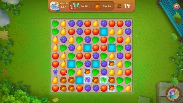 Gardenscapes.  654 уровень.