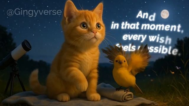 🔭 Tiny Cat’s Stargazing Night_ This Adorable Kitten Finds Peace Beneath the Stars 🐱🌌