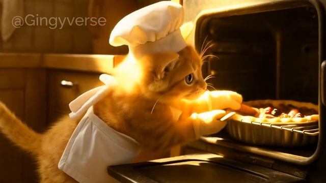 🥧 Tiny Cat Bakes a Pie_ This Adorable Kitten Discovers the Joy of Doing It All by Himself 🐱🍓