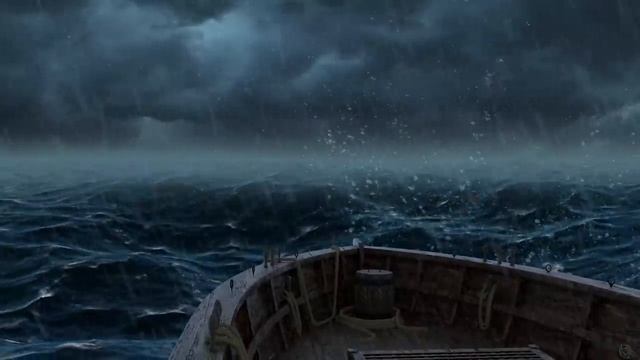 Rain, Thunder, and Stormy Ocean Sounds on Wooden Ship | 10 Hour Sleep Ambience
