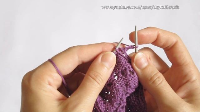 Вязание спицами. Ажурный узор #14.