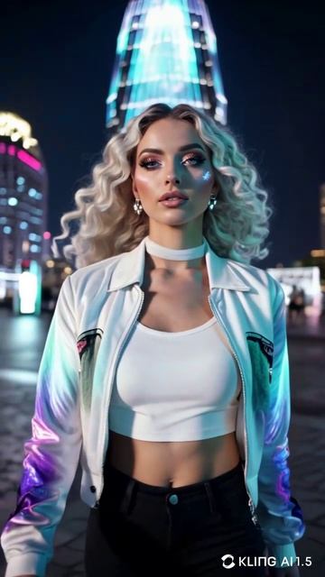 Киберпанк-богиня: прогулка по неону будущего! ✨🌆
