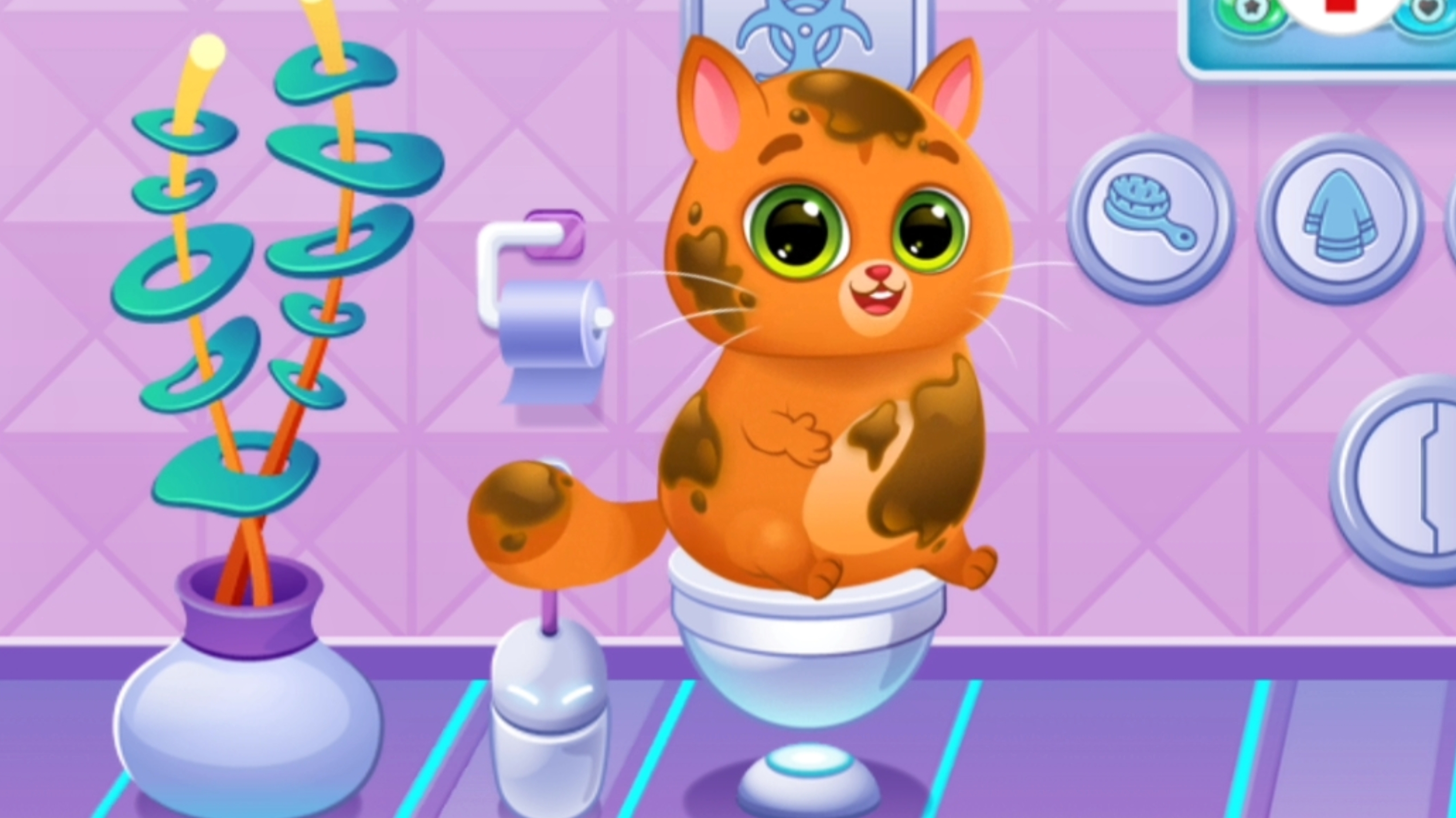 Играем с Полиной в игру кот Bubbu 2