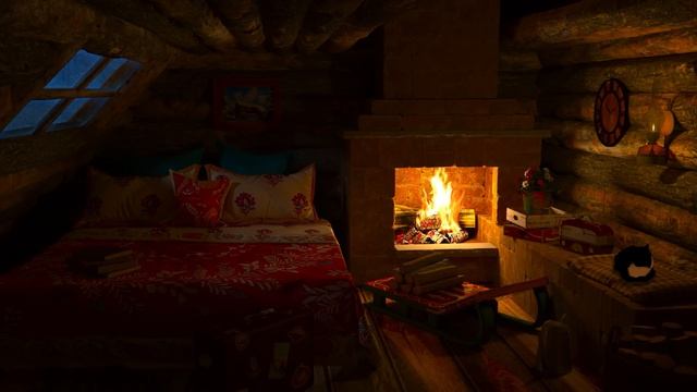Звуки мощной метели для сна в зимней избушке ❄️