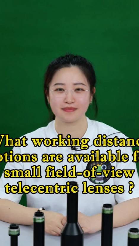 What working distance are available for small field-of-view telecentric lenses