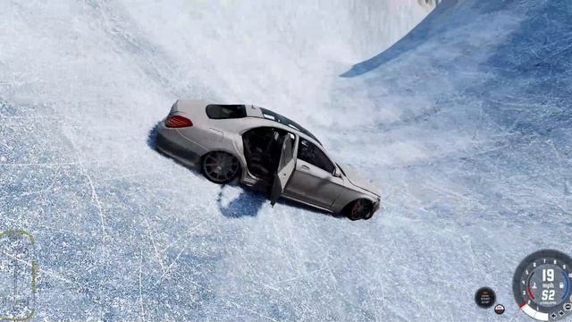 BeamNG.drive- спуск с скользкой горы бимка :)
