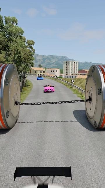9v-SeJv88SQ - Cars & School Bus vs Chained Bollards!