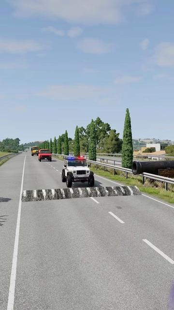 3SjqMpujDW8 - Cars vs Giant Speed Bump - BeamNG.drive!