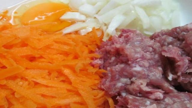 Морковные котлеты с фаршем из говядины