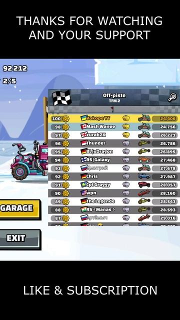 🎧 Is RACING TRUCK The Best Today? 🎧 (Off-Piste) - Hill Climb Racing 2 #shorts #hcr2