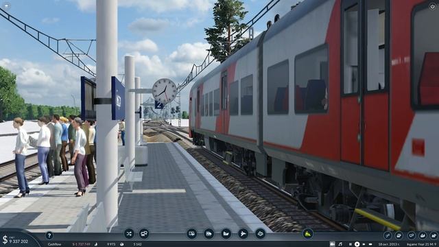 Отправление электропоезда Ласточка в Transport Fever 2