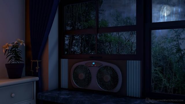 Thunder + Rain + Fan | Relaxing Sleep Sounds and White Noise