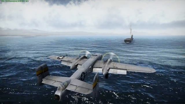 War Thunder: B-25 идёт на посадку на авианосец