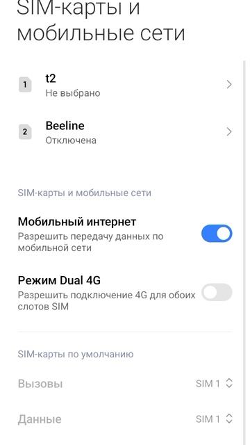 Отключение сим карты
