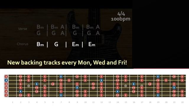 Dreamy Cool Melodic Rock Backing Track in Bm