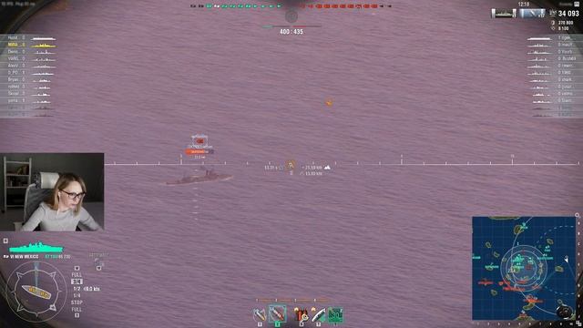 World of Warships  :  Стрим. Линкор New Mexico.