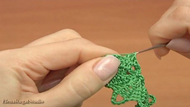 Листик крючком в технике брюггского кружева Урок 7 час